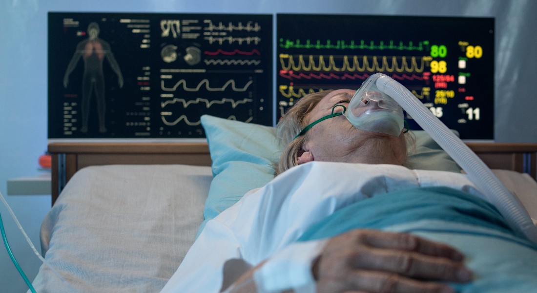 Patient in hospital bed