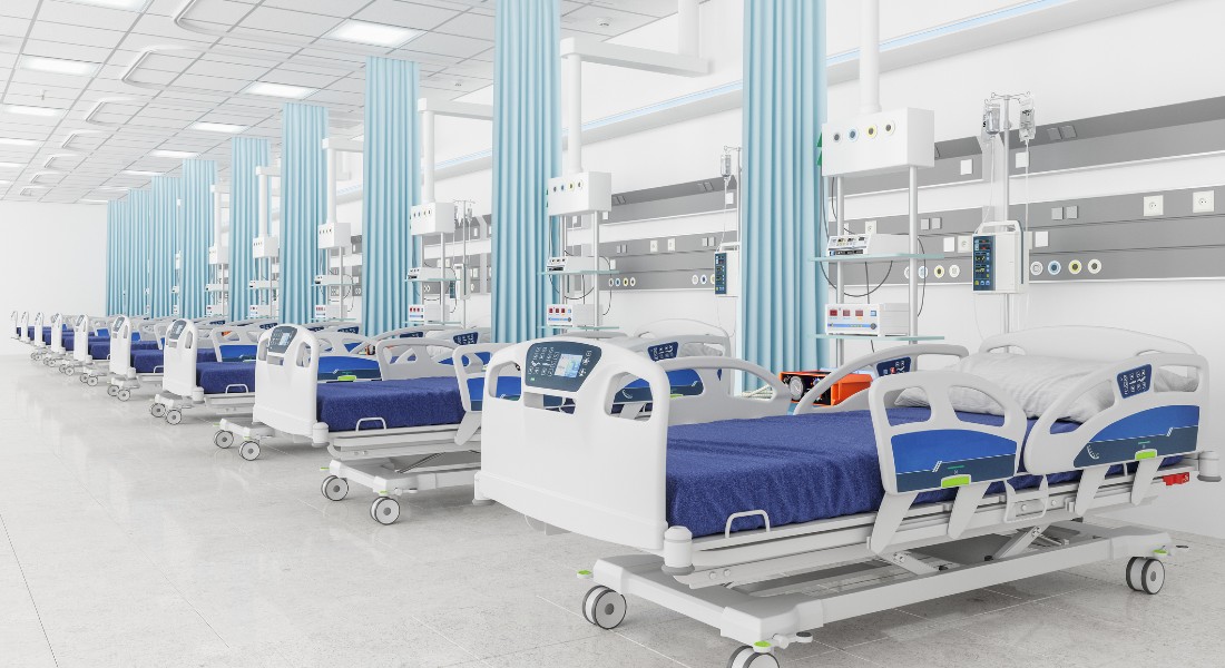  Photo of empty hospital beds