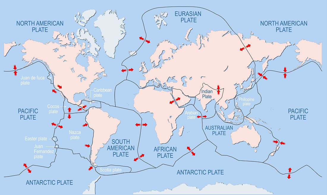 Map of tectonic plates