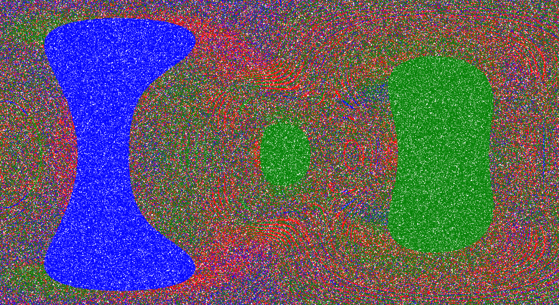 Colored dots represent one of the three objects that is eventually ejected from the system after the encounter of three massive objects