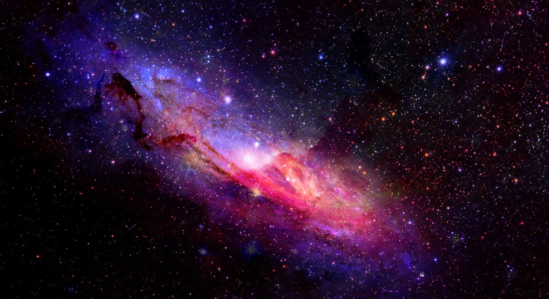 Foto af en galakse og stjerner i universet